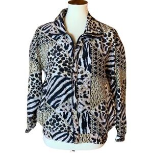 Vintage Fuda silk bomber jacket with animal print Size Small